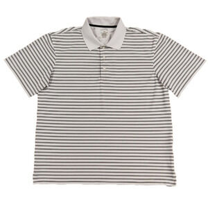𝅺3/$20 George Golf Black & White Striped Polo Shirt
